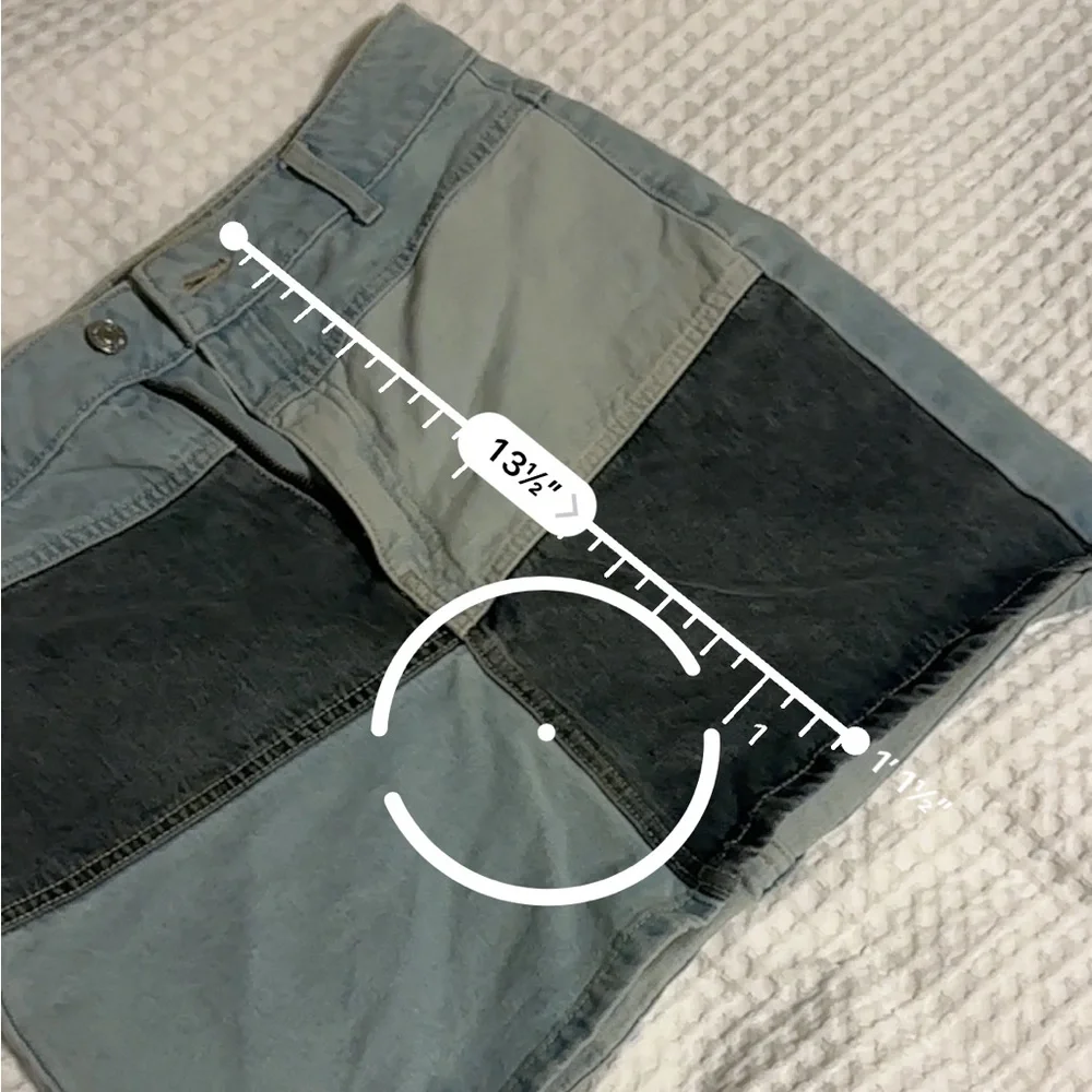 Colorblock Denim Mini Skirt - Picture 6 of 6